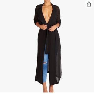 Long Sleeve Chiffon Maxi Sheer Cardigan